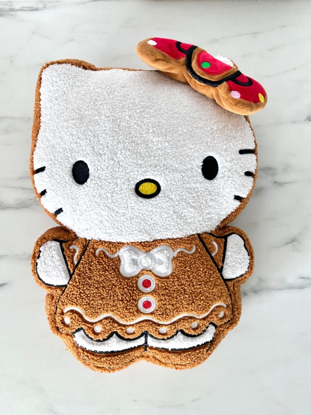Sanrio 15” Hello Kitty Gingerbread Pillow Plush Sherpa Stuffed Animal Holiday